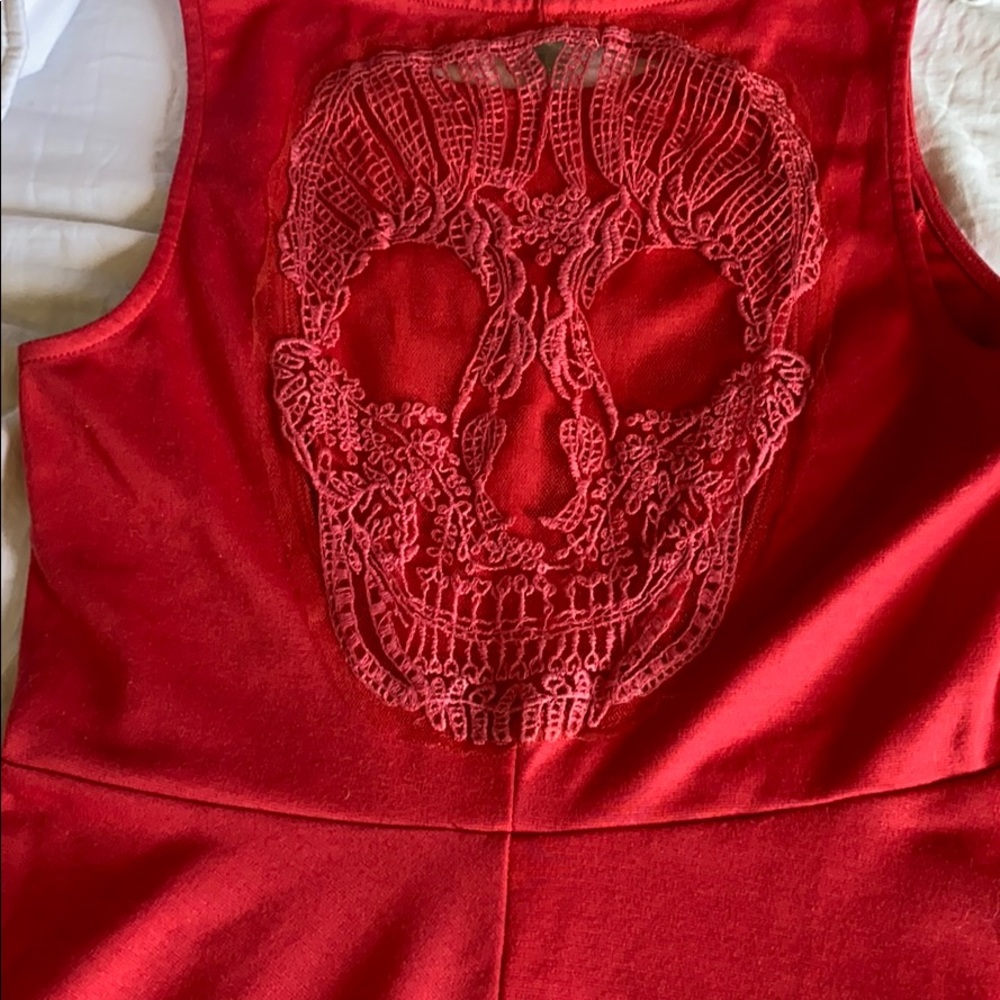 Skull embroidered dress